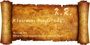 Kleinman Renátó névjegykártya